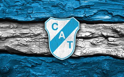 logo en bois ca temperley, 4k, fond en bois blanc bleu, primera nationale, football, logo ca temperley, emblème ca temperley, temperley fc, club de football argentin, ca temperley
