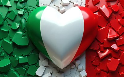 أنا أحب النمسا, 4k, الفن الهندسي, خلفية ملونة ثلاثية الأبعاد, يوم النمسا, علم إيطاليا, القلب مع العلم النمساوي, عمل فني, قلوب ثلاثية الأبعاد, العلم النمساوي, النمسا, حب النمسا