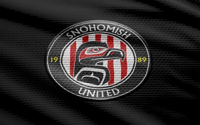 Snohomish United fabric logo, 4k, black fabric background, USL League Two, bokeh, soccer, Snohomish United logo, football, Snohomish United emblem, Northwest Division, Snohomish United FC, american soccer club, Snohomish United