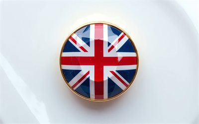 bandiera della gran bretagna, 4k, union jack, bandiera del regno unito, bandiera della gran bretagna all'interno di una pietra preziosa, bandiera dell'unione, sfondo bianco, pietra preziosa, regno unito, gran bretagna