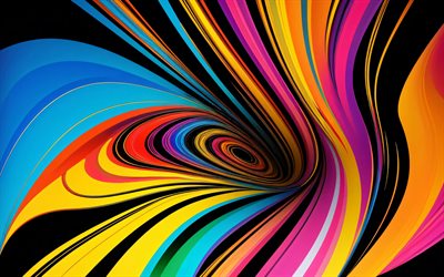 4k, colorful abstract waves, minimalism, abstract vortex, artwork, abstract curves, colorful abstraction, abstract wavy background, abstract waves, abstract backgrounds