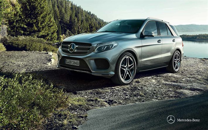 Mercedes-Benz GLE-clase, W166, 2015, Mercedes GLE, de plata, cruces, nuevos coches, Mercedes