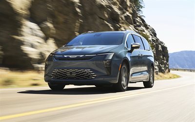 2027, chrysler pacifica, 4k, vorderansicht, außen, blauer minivan, blauer chrysler pacifica, neuer chrysler pacifica 2027, amerikanische autos, chrysler