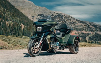 harley davidson street glide 3 limitada, 4k, triciclos, 2026 bicicletas, montañas, 2026 harley davidson street glide 3 limitada, motocicletas americanas, harley davidson