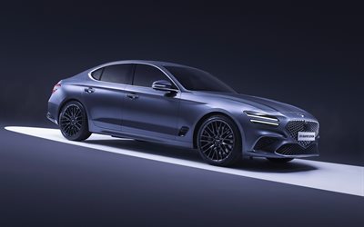 4k, genesis g70 graphite edition, seitenansicht, studio, 2026 autos, luxusautos, genesis g70, 2026 genesis g70, südkoreanische autos, genesis