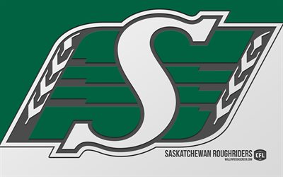 logotipo de saskatchewan roughriders, 4k, fondo verde, arte del carbono, cfl, emblema de los saskatchewan roughriders, equipo de fútbol canadiense, canadá, jinetes rudos de saskatchewan, fútbol americano