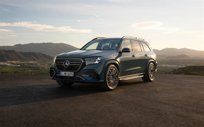 2027, mercedes benz gls, 4k, vista frontal, presentación, exterior, clase gls, gls, mercedes benz gls verde, nuevo mercedes benz gls 2027, coches alemanes, mercedes benz