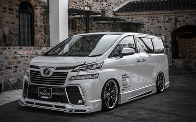 rowen toyota vellfire, 4k, sintonización, coches 2017, minivans, lowriders, 2017 toyota velfire, autos japoneses, toyota