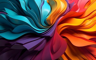 ondas coloridas en 3d, 4k, vórtice, diseño de materiales, arte 3d, abstracción colorida, curvas coloridas en 3d, fondo ondulado abstracto, curvas abstractas, obra de arte, ondas abstractas, fondos abstractos
