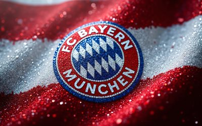 fc bayern münchens kristalllogga, röd och vit kristall bakgrund, fc bayern münchens kristallemblem, fc bayern münchens logotyp, tyskland, fotboll, fc bayern münchen, bayern münchens logotyp, bayern münchen