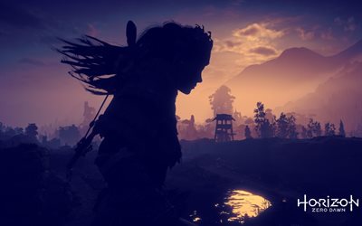 Horizon Zero Dawn, action, 2017 games, poster, RPG