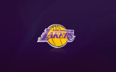 Los Angeles Lakers, logo, NBA, Lakers, basket, sfondo viola