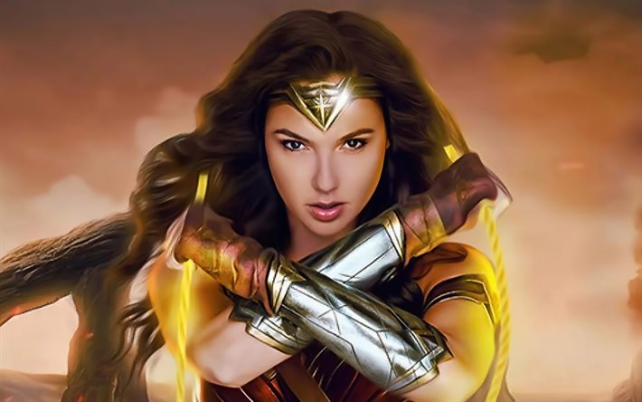 4k, The Wonder Woman, battle, superheroes, fan art, artwork, Wonder Woman, DC Comics, pictures with Wonder Woman