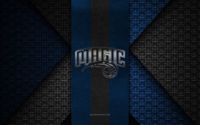 Orlando Magic, NBA, blue knitted texture, Orlando Magic logo, American basketball club, Orlando Magic emblem, basketball, Florida, USA