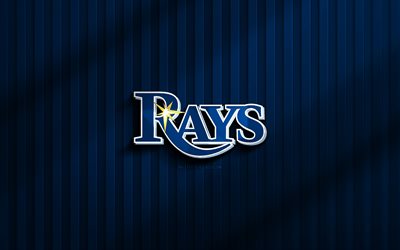 4k, tampa bay rays 3d logo, mlb, anterior 3d azul, beisebol, emblema dos raios de tampa bay, logotipo dos raios de tampa bay, criativo, equipe de beisebol americano, tampa bay rays