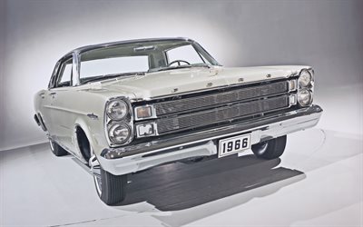 포드 갤럭시 500 ltd 4도어 하드탑, 4k, 사진관, 1966년 자동차, 올드 모빌, 레트로 자동차, 1966년 포드 갤럭시, 미국 자동차, 포드