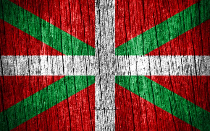 4k, bandiera dei paesi baschi, giornata dei paesi baschi, comunità spagnole, bandiere di struttura in legno, comunità della spagna, paesi baschi, spagna