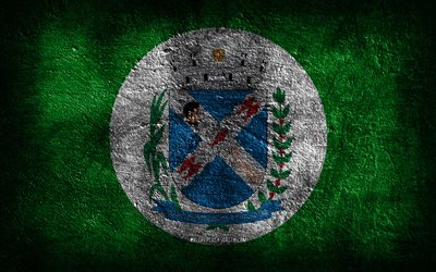 4k, ピラシカバの旗, ブラジルの都市, 石のテクスチャ, 石の背景, ピラシカバの日, グランジアート, ブラジルの国のシンボル, ピラシカバ, ブラジル
