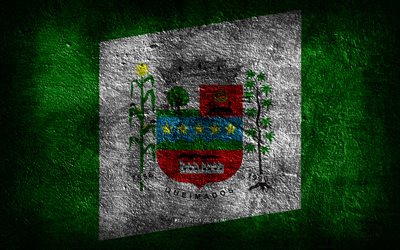4k, Queimados flag, Brazilian cities, stone texture, Flag of Queimados, stone background, Day of Queimados, grunge art, Brazilian national symbols, Queimados, Brazil