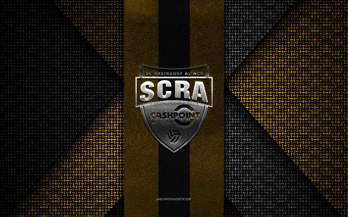 SC Rheindorf Altach, Austrian Football Bundesliga, yellow black knitted texture, SC Rheindorf Altach logo, Austrian football club, SC Rheindorf Altach emblem, football, Altach, Austria