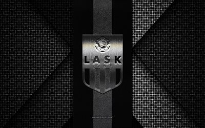 LASK Linz, Austrian Football Bundesliga, black knitted texture, LASK Linz logo, Austrian football club, LASK Linz emblem, football, Linz, Austria