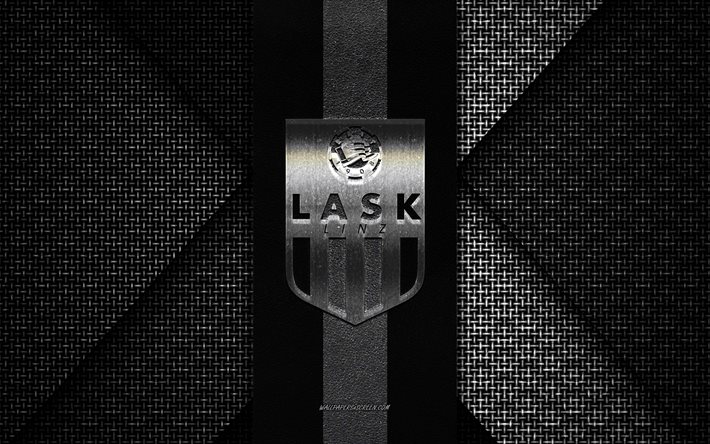 lask linz, bundesliga austriaca de fútbol, textura de punto negro, logotipo de lask linz, club de fútbol austriaco, emblema de lask linz, fútbol, linz, austria