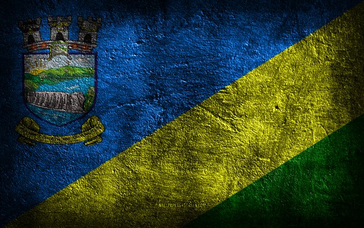 4k, अगुआस लिंडास डी गोइयास झंडा, ब्राजील के शहर, पत्थर की बनावट, aguas lindas de goias का ध्वज, पत्थर की पृष्ठभूमि, अगुआस लिंडास डी गोइया का दिन, ग्रंज कला, ब्राजील के राष्ट्रीय प्रतीक, अगुआस लिंडास डी गोइयासो, ब्राज़िल