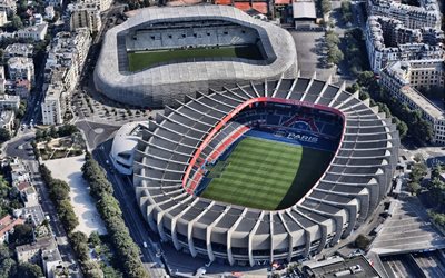 Parc des Princes, aerial view, Stade Jean-Bouin, Paris Saint-Germain stadium, PSG stadium, Paris, France, football stadium, sports venues, Paris panorama
