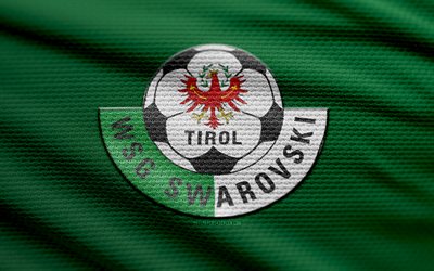 logotipo de tela de wsg tirol, 4k, fondo de tela verde, bundesliga austriaca, bokeh, fútbol, logotipo de wsg tirol, fútbol americano, wsg tirol emblema, wsg tirol, club de fútbol austriaco, wsg tirol fc