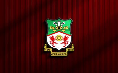 4k, wrexham afc 3d  logo, meisterschaft, roter 3d  hintergrund, fußball, wrexham afc emblem, wrexham afc  logo, wrexham afc, englischer fußballverein, wrexham fc