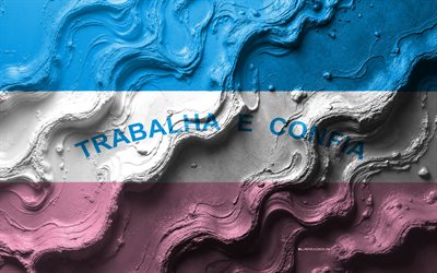 espurito santo bandeira, 4k, textura da onda de pedra, bandeira de espirito santo, bandeira 3d espirito santo, brasil, bandeira do estado de espirito santo, bandeiras de estados brasileiros, espirito santo