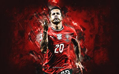 joao cancelo, فريق كرة القدم الوطني البرتغال, لاعب كرة القدم البرتغالي, الاحتفال بالهدف, لَوحَة, خلفية الحجر الأحمر, فن الجرونج, البرتغال, كرة القدم, joao cancelo portugal