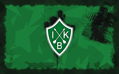 ik brage grunging logo, 4k, supettan, fond grunge vert, football, ik brage emblem, logo ik brage, brage ik, club de football suédois, brage fc