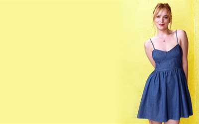 mavi, dakota johnson, 2015, yaz elbisesi, genç aktris