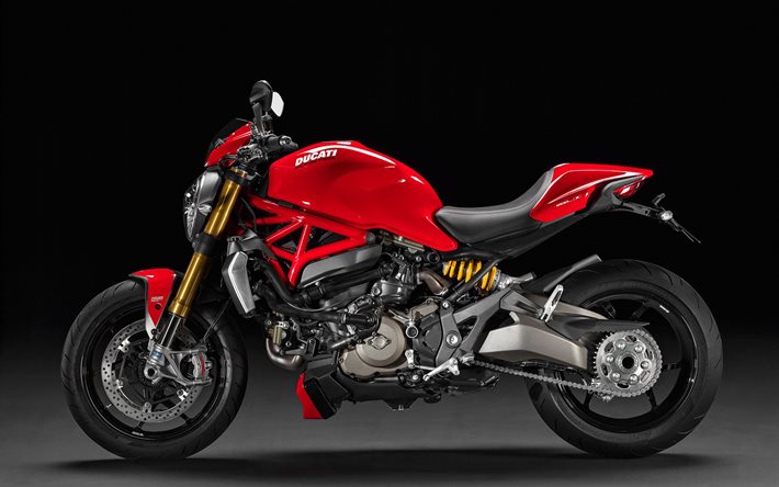 monster, ducati, 1200s, 2015, stripe, red bike, profile