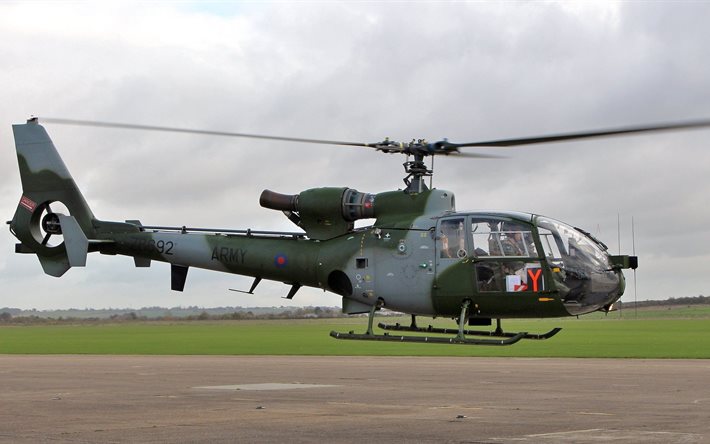 helicopter, military helicopters, gazelle h1, military aircraft
