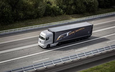 le camion, 2025, d'un camion, d'avenir, de mercedes, de la piste, vue de dessus