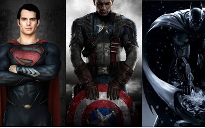 captain america, batman, superman, galleri