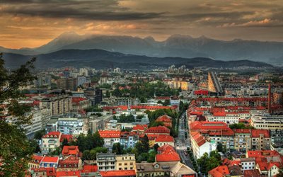 le toit, la maison, la capitale, la rue, ljubljana, la ville, de la slovénie, slovénie