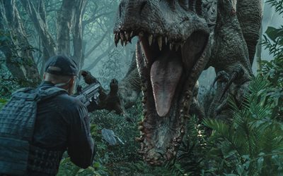 rex dinosaurio de jurassic world, el indominus, thriller, fantasía, 2015