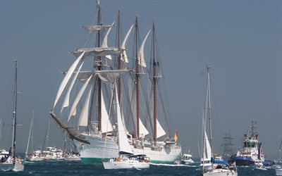 ship, tug, yacht, sea, sailboat, boats