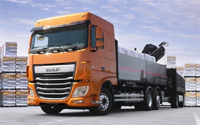 daf, euro 6, 2015, camion, caminhão, composição, o reboque, carga