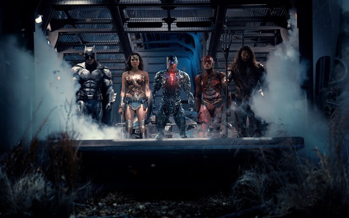 justice league, heroes, 2017 film, affisch, gal gadot, fiktion, henry cavill, jared leto