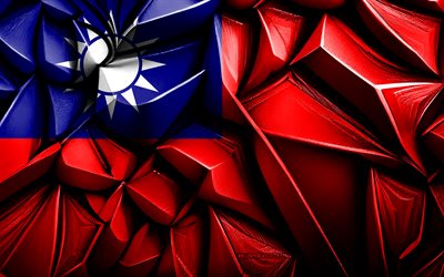 Flag of Taiwan, 4k, 3d creative texture, Taiwan 3d flag, Asia, Taiwan flag, 3d art, Taiwan, flag of Asian countries