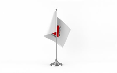 4k, bandeira da mesa de minas gerais, fundo branco, bandeira de minas gerais, bandeira de mesa de minas gerais, bandeira minas gerais no metal stick, bandeiras dos estados brasileiros, minas gerais, brasil, bandeira do estado de minas gerais