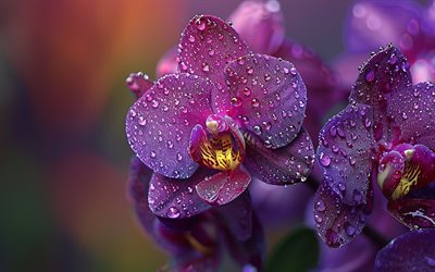 orchidea viola, phalaenopsis rosa viola, orchidee, fiori tropicali, sfondo con orchidee