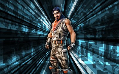 4k, falcão clássico, fundo de raios azuis, skin clássica do falcão, falcão clássico fortnite, arte abstrata, skin clássica falcão fortnite, personagens fortnite, fortnite, arte criativa