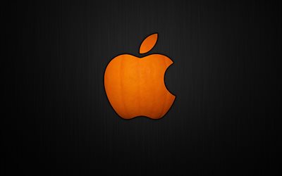 apple, logo, kürbis, halloween