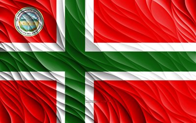 4k, bandeira de amambay, bandeiras 3d onduladas, departamentos paraguaios, dia de amambay, ondas 3d, departamentos do paraguai, amambay, paraguai