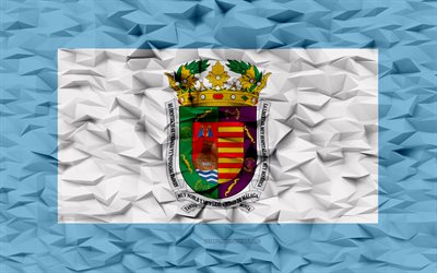 bandeira de málaga, 4k, província espanhola, fundo de polígono 3d, textura de polígono 3d, dia de málaga, 3d bandeira de málaga, símbolos nacionais espanhóis, arte 3d, província de málaga, espanha